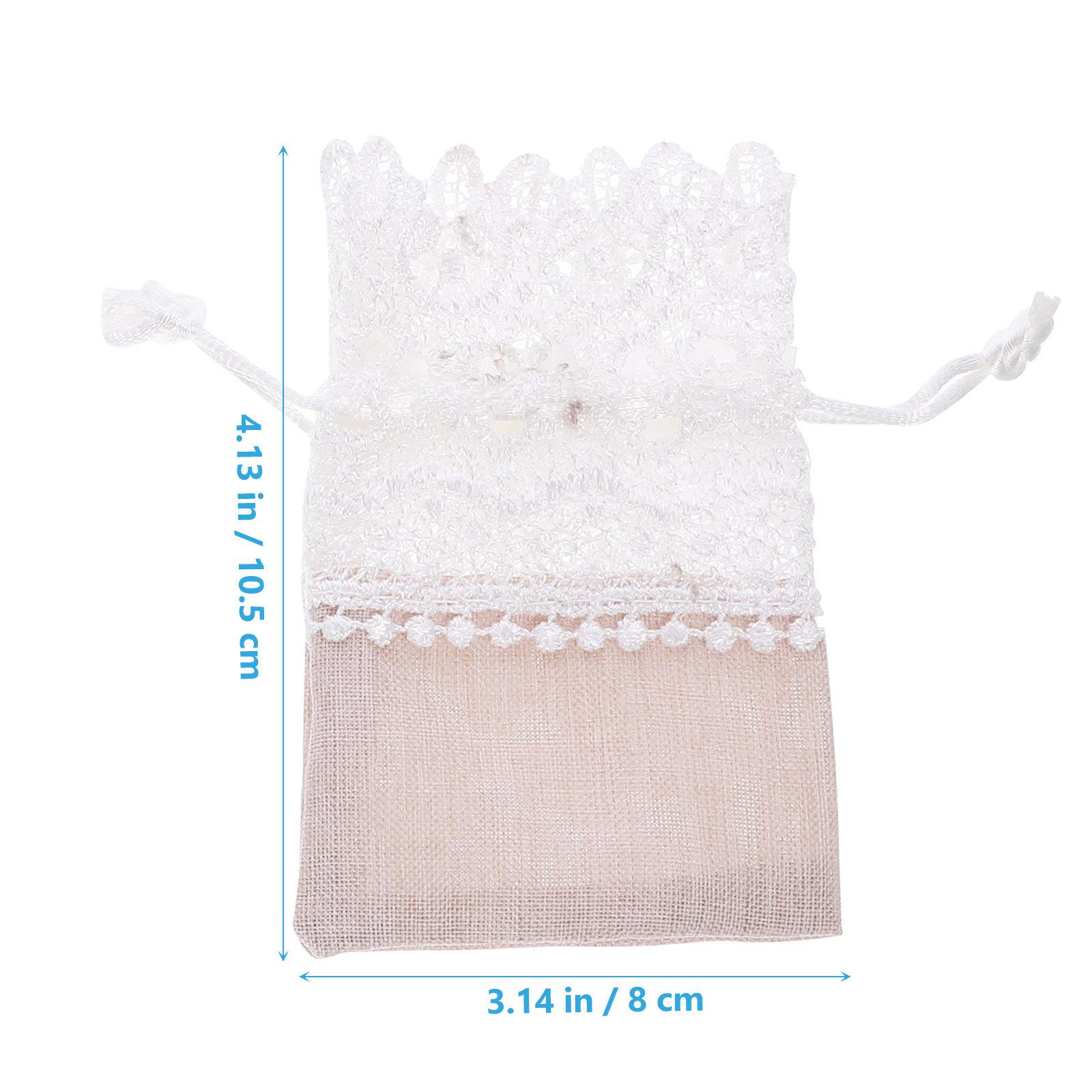 

10Pcs Elegant Lace Drawstring Jewelry Gift Bags Wedding Candy Sweets Storage Pouches White Beige Gift Drawstring Bag other
