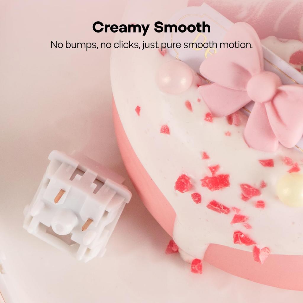 EPOMAKER Cream Marble 47gf Mechanical Key Switches for Gaming Keyboards, 35-Piece Linear Switch, 5-Pin, Factory Lubricated, Creamy Shaft, Smooth