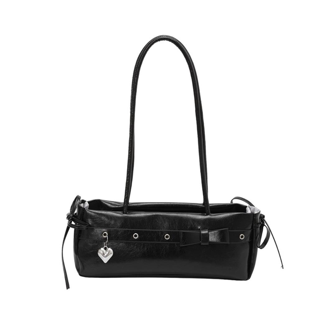 Retro Bow Shoulder Bag Bow Ribbon Underarm Bag Casual Armpit Bag Women