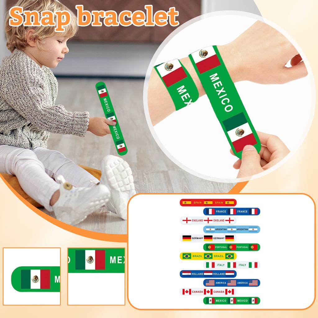 The United States, Canada, And Mexico, Children's Wristbands, Toys, Patting Rings, Party Gifts, Athletics And Sports Set Of 12 Pieces