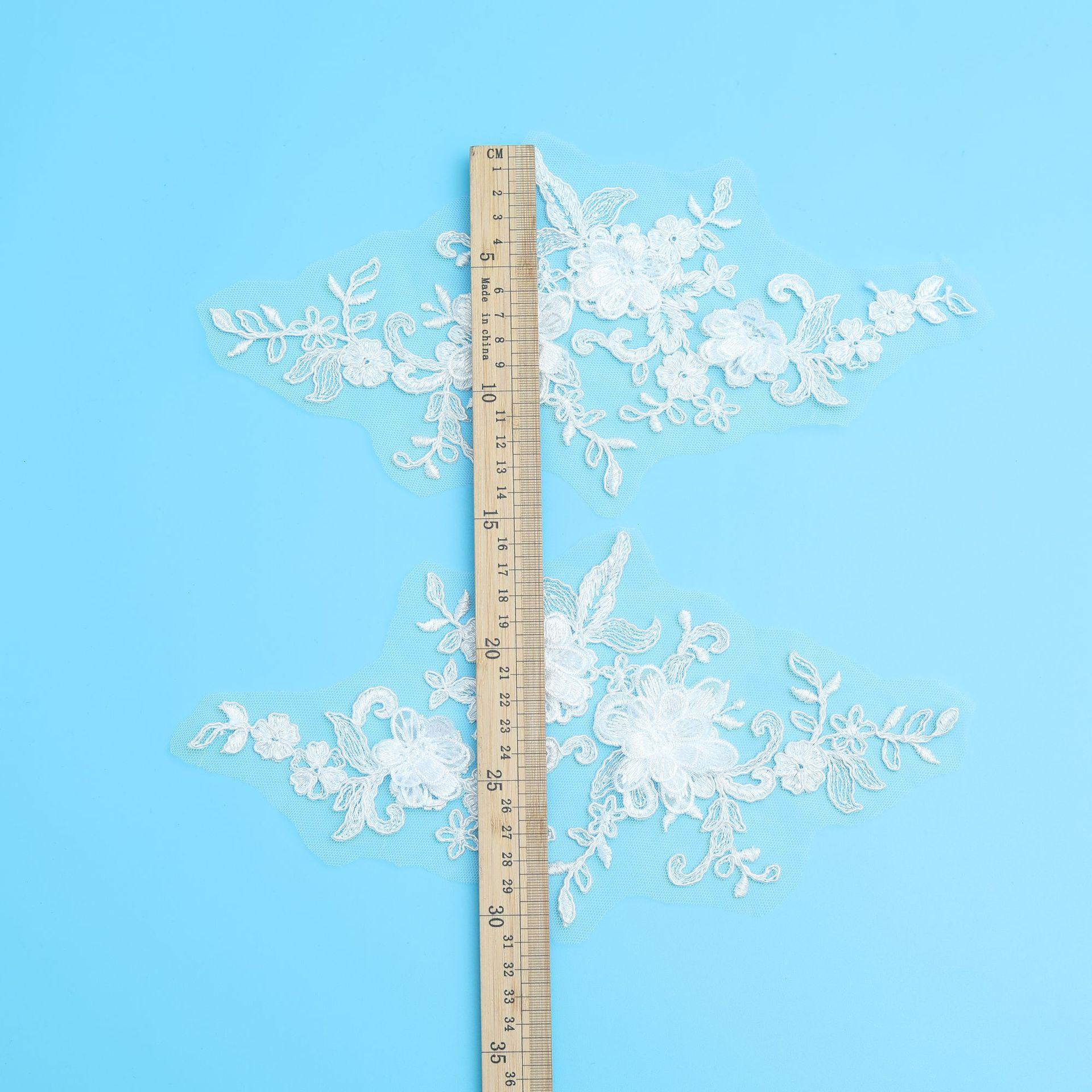 

Three-Dimensional Bone Rope Embroidery Flower Cloth Sticker Diy Stage Clothing Accessories Women S Clothing Skirt Hat Lace Decal To Flower White /30 * 15CM