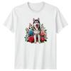 Watercolor Floral Siberian Husky Dog Unisexs TShirt Dog Owner Pet Lover