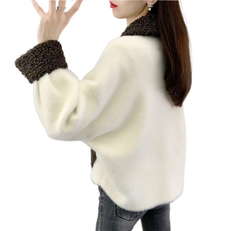 Winter Stil Nerzmantel Damen Kurz Verdickte Jacke Herbst Winter Mode Oberbekleidung