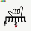 Modern Gesture Key Holder 7 Hooks Heavy Duty Wall Sculpture for Living Room Office Minimalist Housewarming Gift