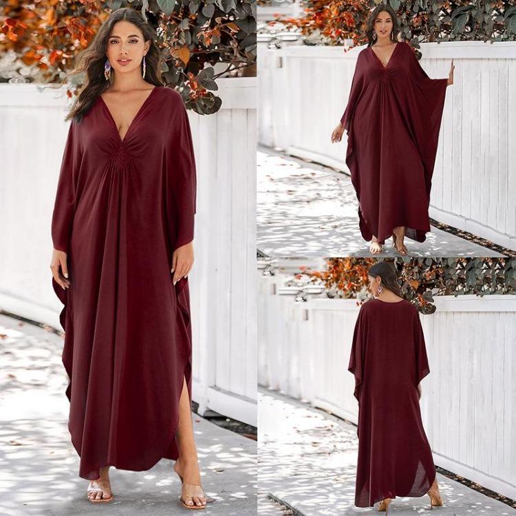 

Plus Size Beach Cover Up Dress 2025 European American Cotton Summer One Size