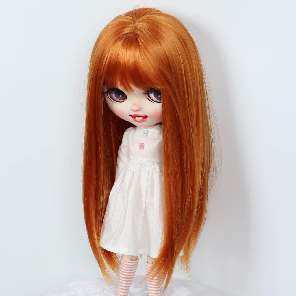 Linfairy Inch Doll Long Wig Straight Long Hair 9-10 (Orange)