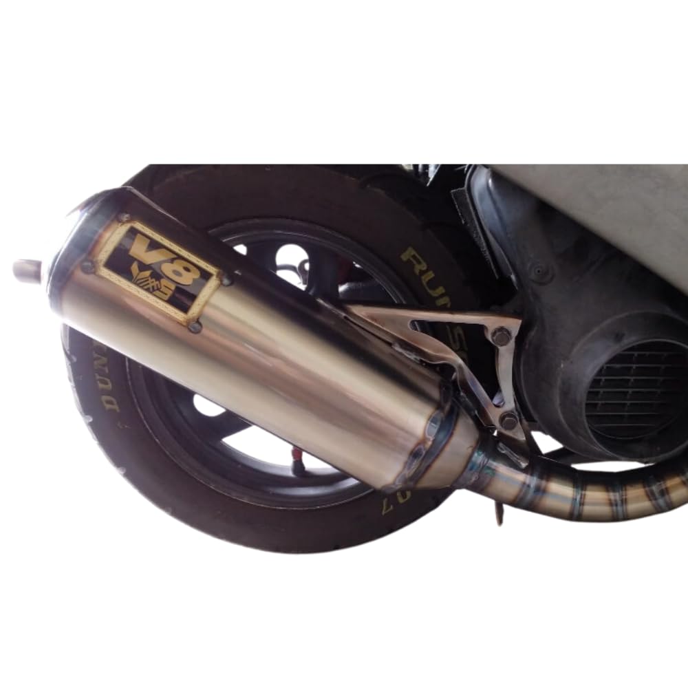 Vertikální Dio V8 Komorový tlumič pro Honda Live Dio Super Dio ZX SR SP AF18 AF25 AF27 AF28 Havajský komorový povrch Aftermarket G-Dash Nerezový