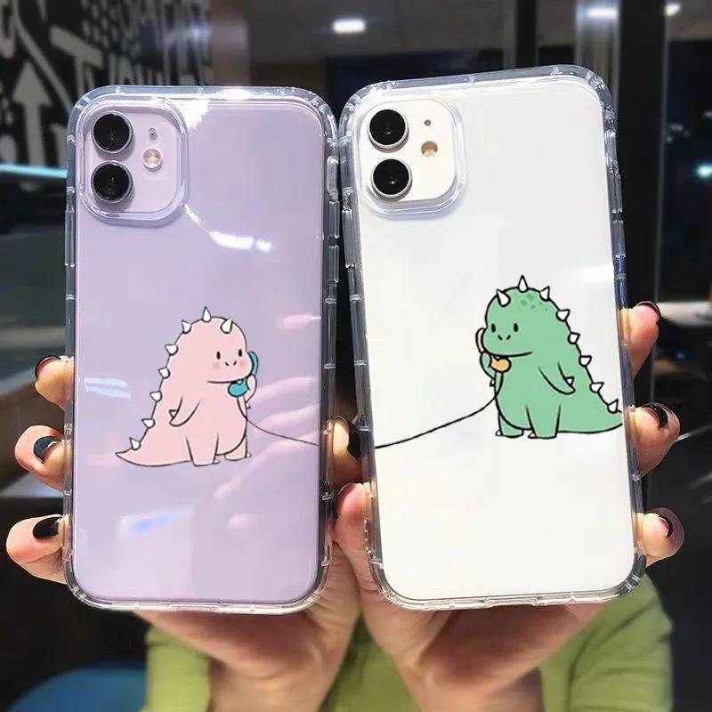 Cute Dinosaur Couple Phone Case For Samsung Galaxy S22 S26 S23 S24 S25 Ultra Plus Cartoon Cover For Galaxy S24+ S23+ S22+ Fundas