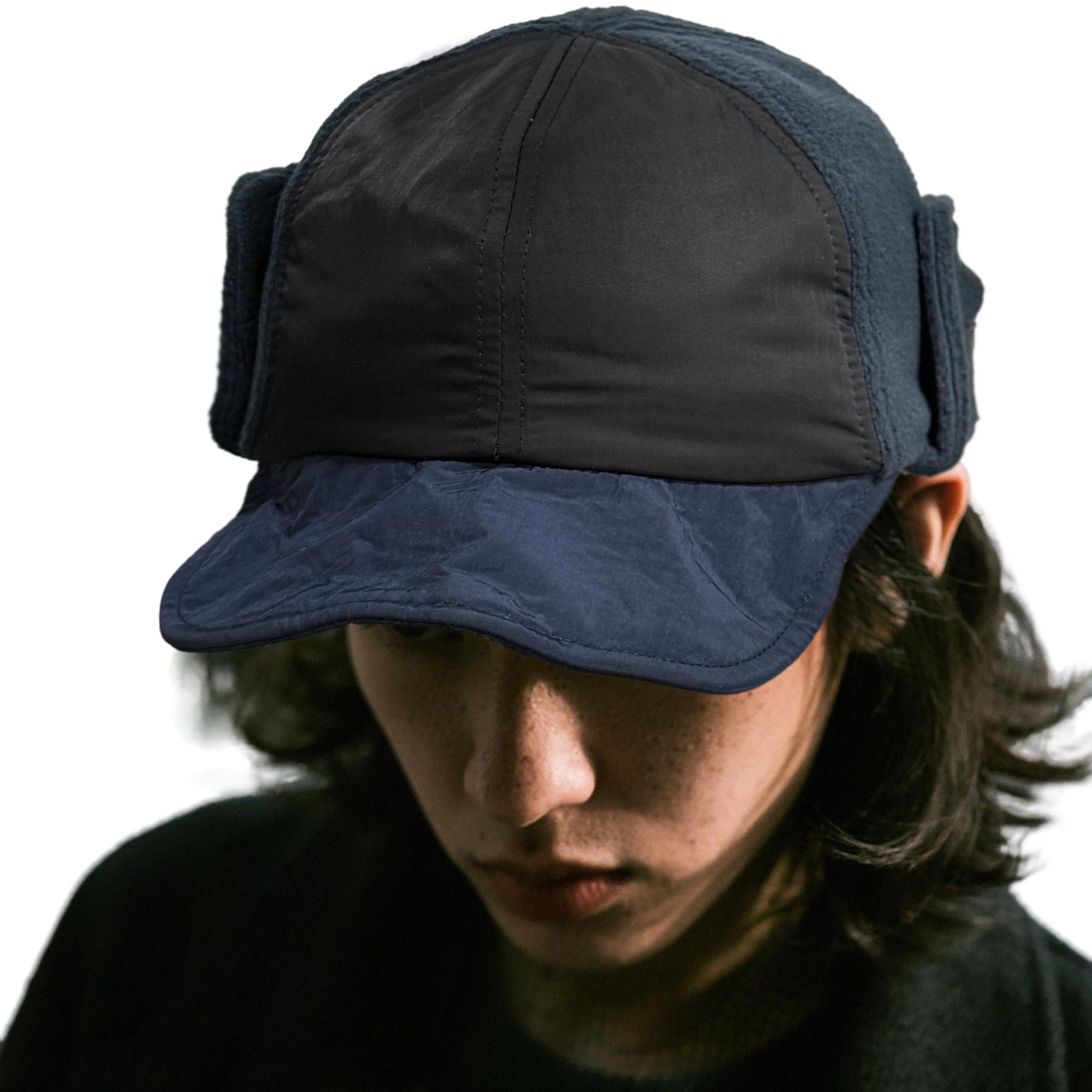 

Croogo Шапка-ушанка для полетов с защитой ушей, зимняя шапка для снега и активного отдыха, с откидными ушами, для поездок на работу, уборки снега, сноубординга, катания на лыжах, (G-APL1-Темно-синий)