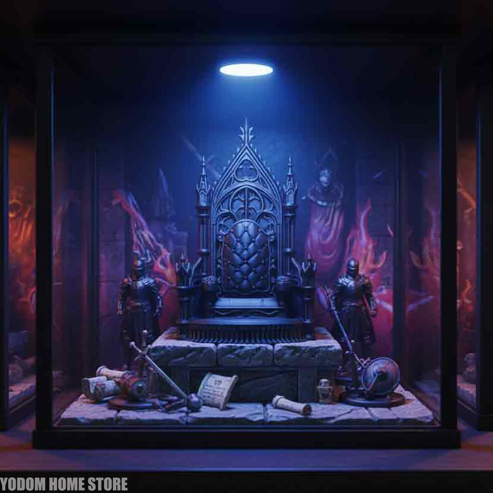 3d Printed Gothic Style Throne Exquisite Patterns Cool Look for 1/12 1/14 Doll Figure Home Decor Desk Decoration