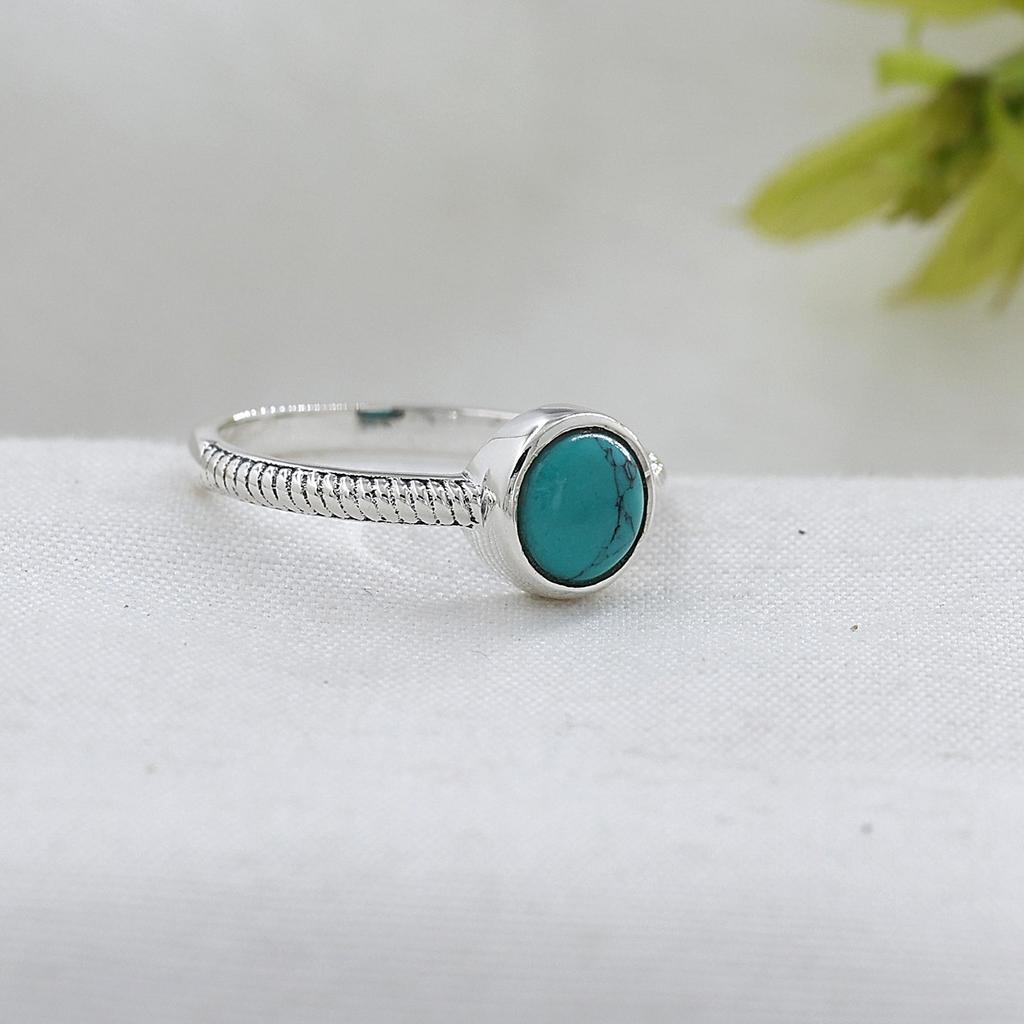 Turquoise Silver Ring, Women Jewelry, 925 Sterling Silver Handmade Jewelry, Silver Handmade Ring Ar8939