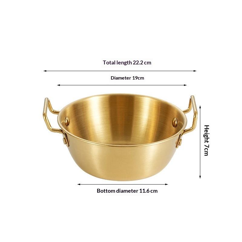New 1pc 304 Stainless Steel Instant Noodle Bowl Korean Rice Wine Bowl With Handle Salad Snack And Fries Bowl