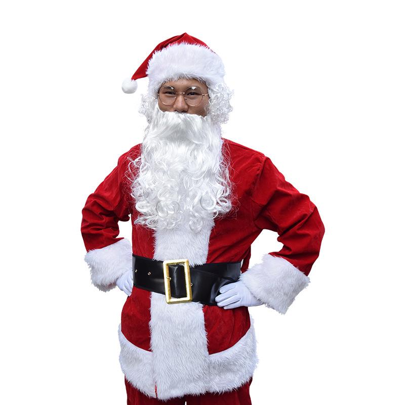 Santa Claus Wig and Beard Set - Holiday Party Costume and Halloween Props