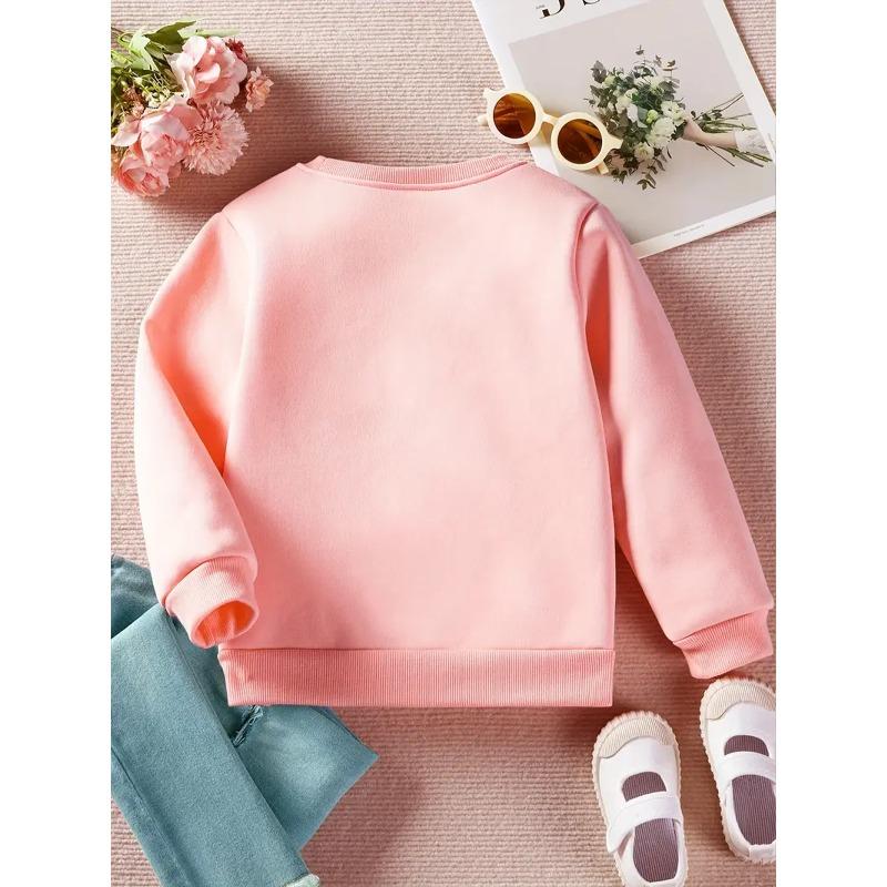 Kids Crewneck Sweatshirt, Cute Cartoon Teacup & Hearts Print with "Thank You So Much"