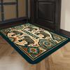 Luxury Flannel Floor Mat Carpet with Thick Sponge Cushion,Non-Slip Washable Vintage Elephant Design for Bedroom Kitchen Bathroom