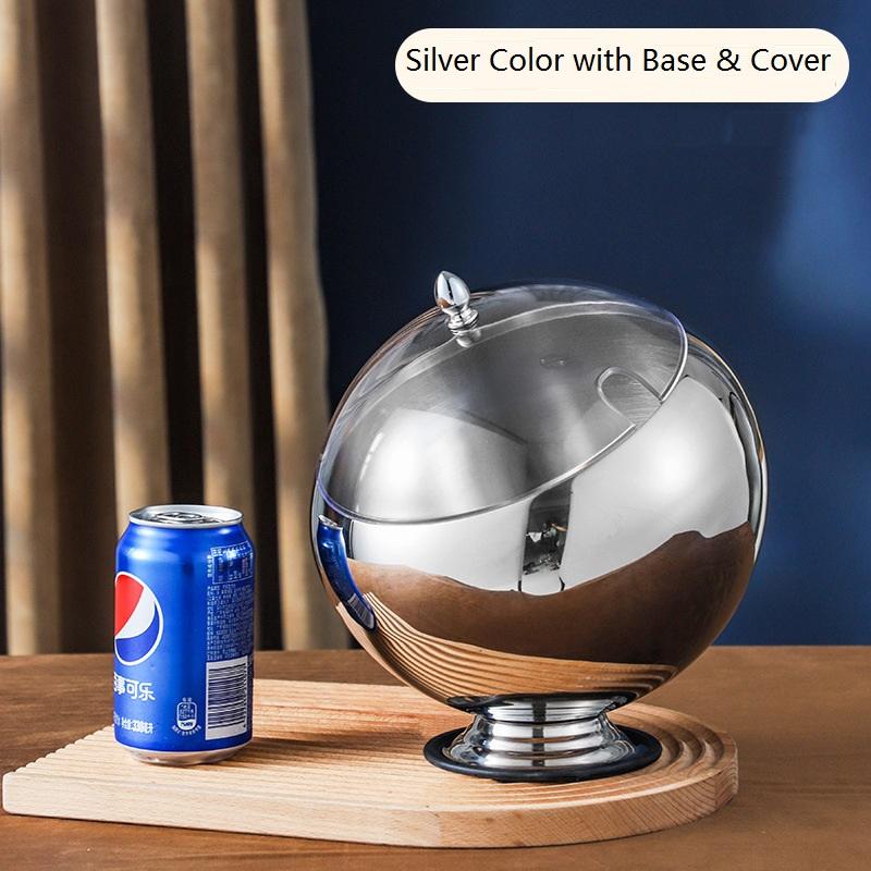 Stainless Steel Oblique Mouth Sauce Bowl With Base and Cover 14cm