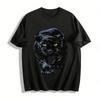 Wilde Zwarte Panter Print Casual Trendy Veelzijdig Top Puur Katoenen T-shirt