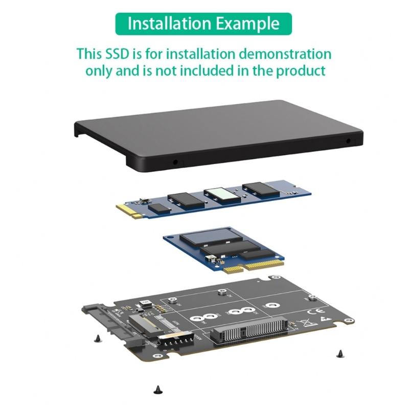 M.2 NGFF Msata SSDs zu SATA3.0 2,5-Zoll M.2 SSDs Konverter Riser-Kartenadapter für 2230 2242 2260 PC-Laptop-Add-On-Karte 6 Gbit/s
