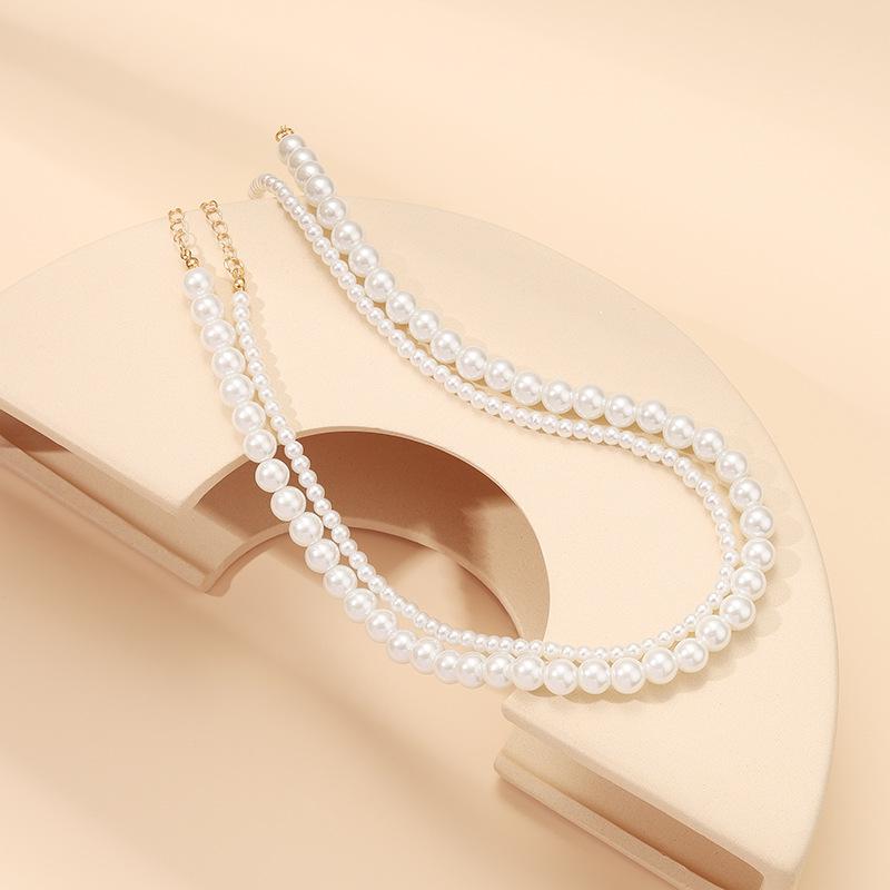 European and American Accessories Internet Celebrity Niche Multi-layer Pearl Necklace Fashion Temperament Beaded Choker Item