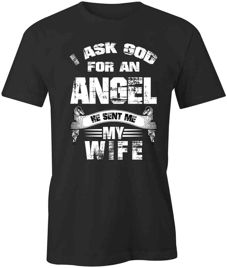 GOD SENT ANGEL WIFE TShirt Tee Short-Sleeved Cotton CLOTHING CHRISTIAN S1BSA93