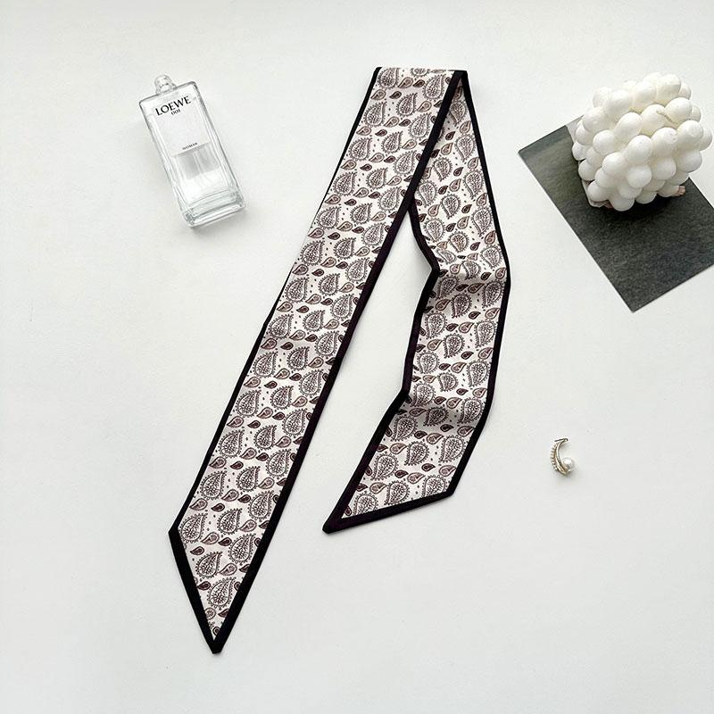 1Pc Silk Scarf Versatile Long Gift Ponytail Ribbon Temperament Bag Straps Soft Printed