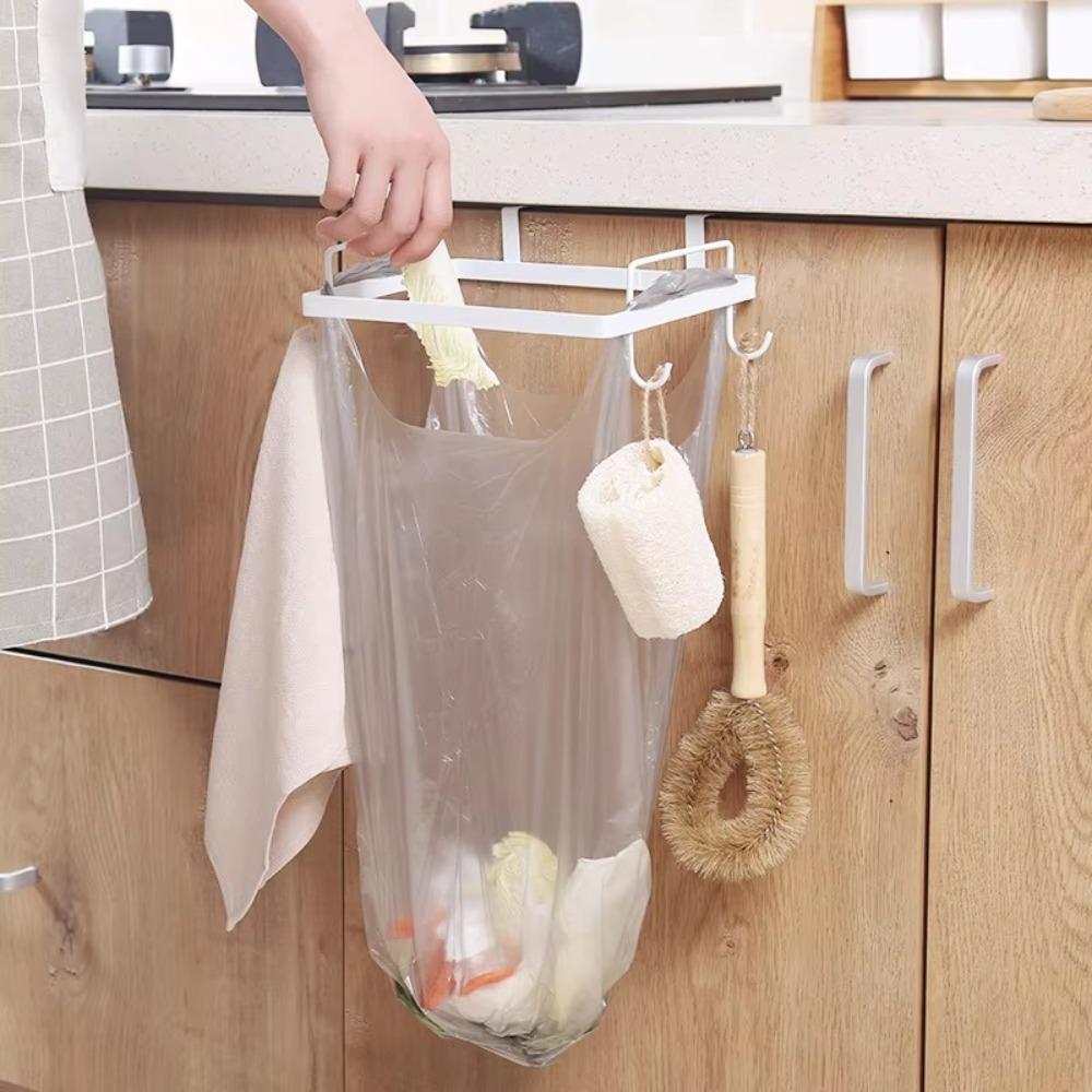 Strong Space Saving Kitchen Trash Bag Rack Metal Garbage Hanger Trash Rack Accessories