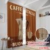 2pcs 2D flat printing Party Curtains Italian Coffee Cafe Milano Buongiorno Polyester Without Electricity 0 Perfect for Room