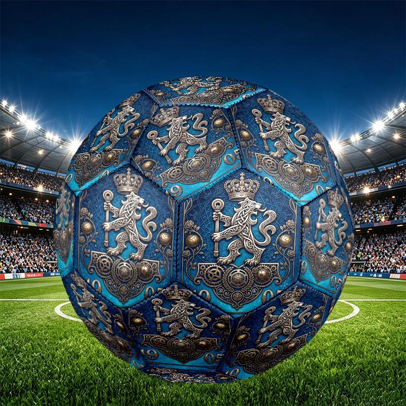 Chelsea Football Club Print Size 5 Soccer Ball, PU Wear Resistant Football for Match Training and Daily Practice, Birthday Gift for Soccer Fans