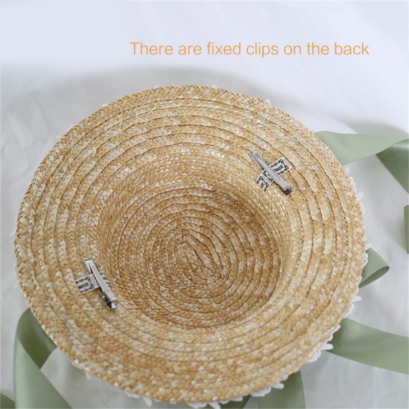 Elegant Bonnet Flower Lace SunHat Breathable Hat Summer Tea Party Holiday Vacation Decors Western Vintage Hat