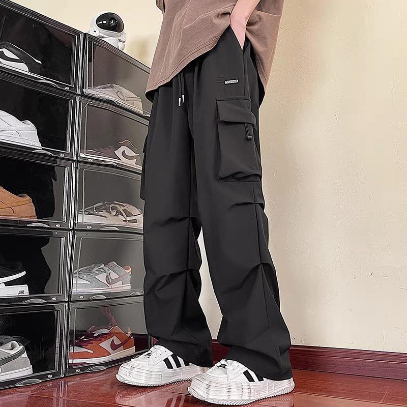 Vintage high street overalls men's straight wide-leg slacks new fashion trend