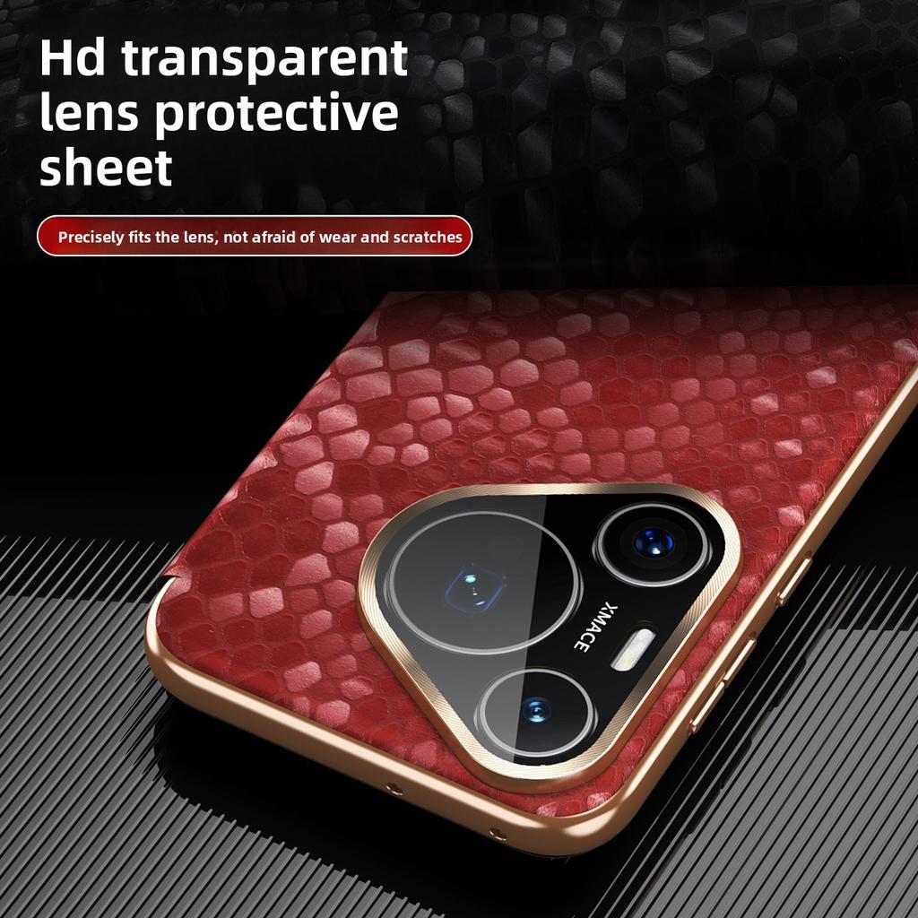 Smart Window Dragon Scale Texture Leather Phone Case for Huawei Pura 80 Ultra Pura70 Pro Plus Mate 70 Pro + 60pro Magnetic Shell