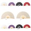 Hollow Ribs Embroidered Folding Fan Tassel Pendant Dance Handheld  Fan  Dance Performance