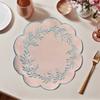 Yousheng Embroidered Placemat Washable Durable Canvas Dining Mat 38cm Olive Branch Embroidery Table Mat Heat Resistant Non-Slip Table Protector for