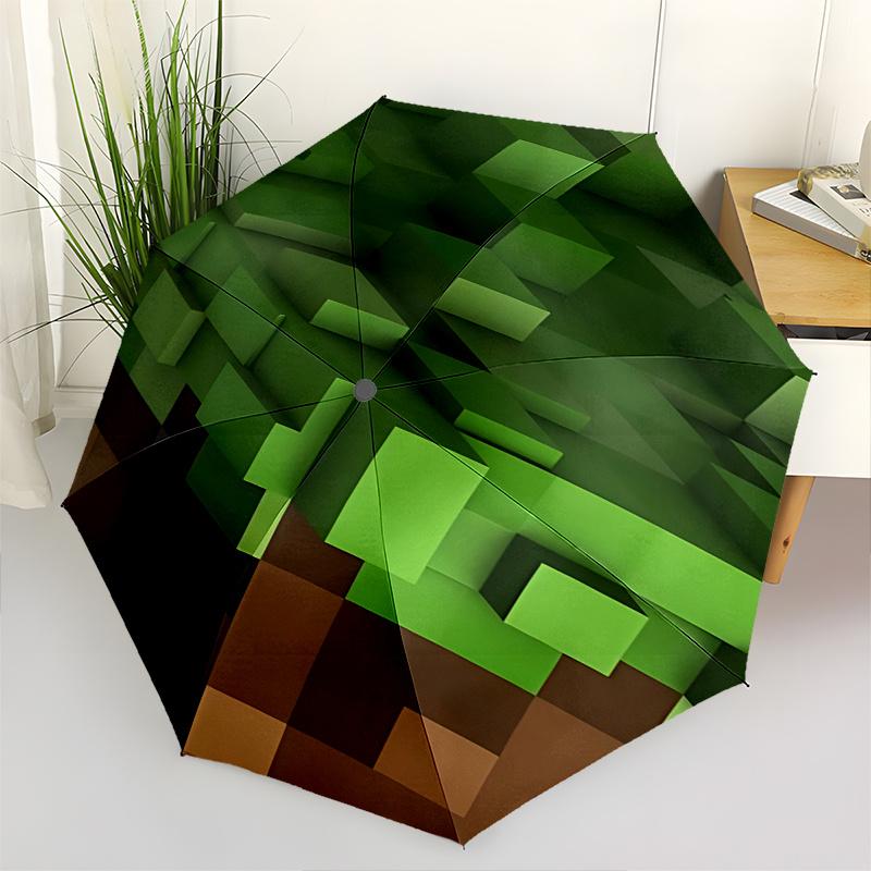 

Minecraft, Block Automatic Opening and Closing Umbrella, Compact Travel Umbrella, Lightweight and Portable, Suitable for Beach Commuting Bus