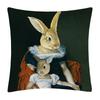 Sheep Rabbit Dog Cushion Cover Decor Lovely Animals Poster Beige Throw Pillows Case Home Pillowcase Sofa Decoration