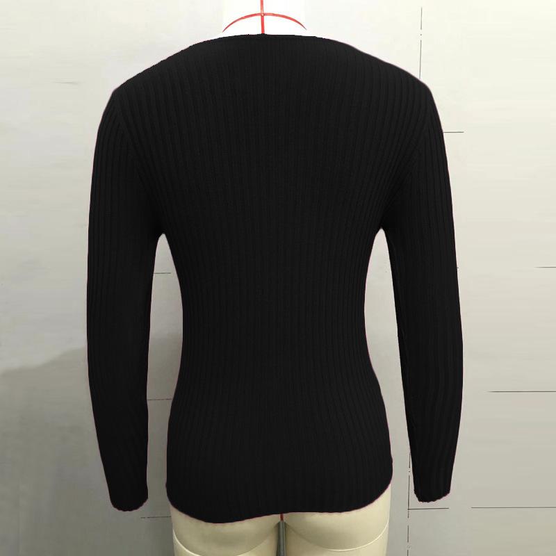 Podzim Zima Pletený svetr pro ženy Pulovry a svetry s dlouhým rukávem Dámské Základní úplety Topy