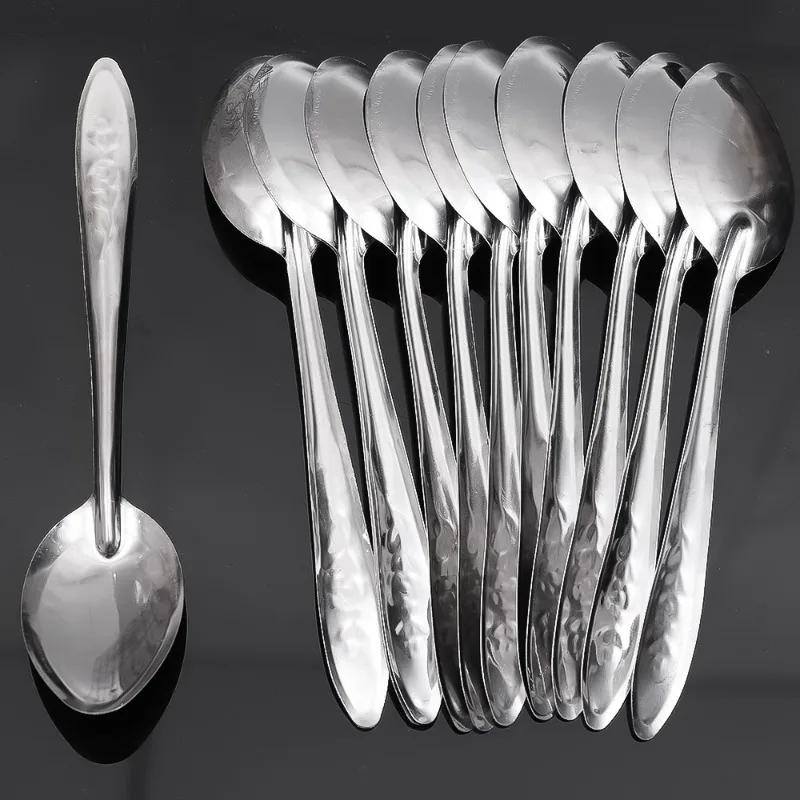 30/5pcs Stainless Steel Spoon Long Handle Soup Spoon Ice Cream Dessert Scoops Milk Coffee Teaspoon Kitchen Tableware Utensils