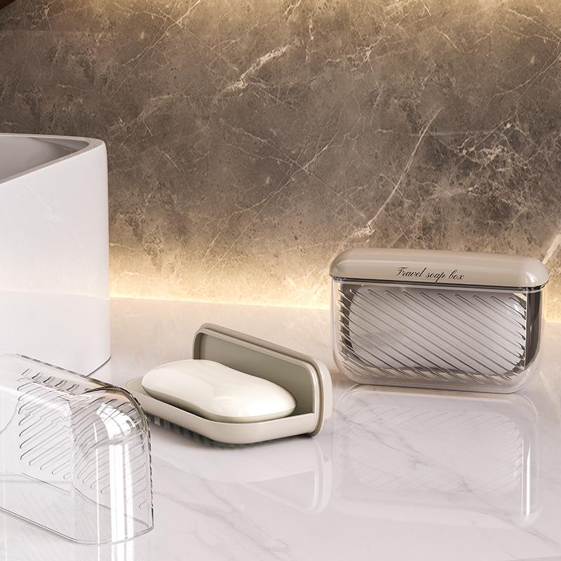 Portable Sealed Travel Soap Dish with Draining Lid