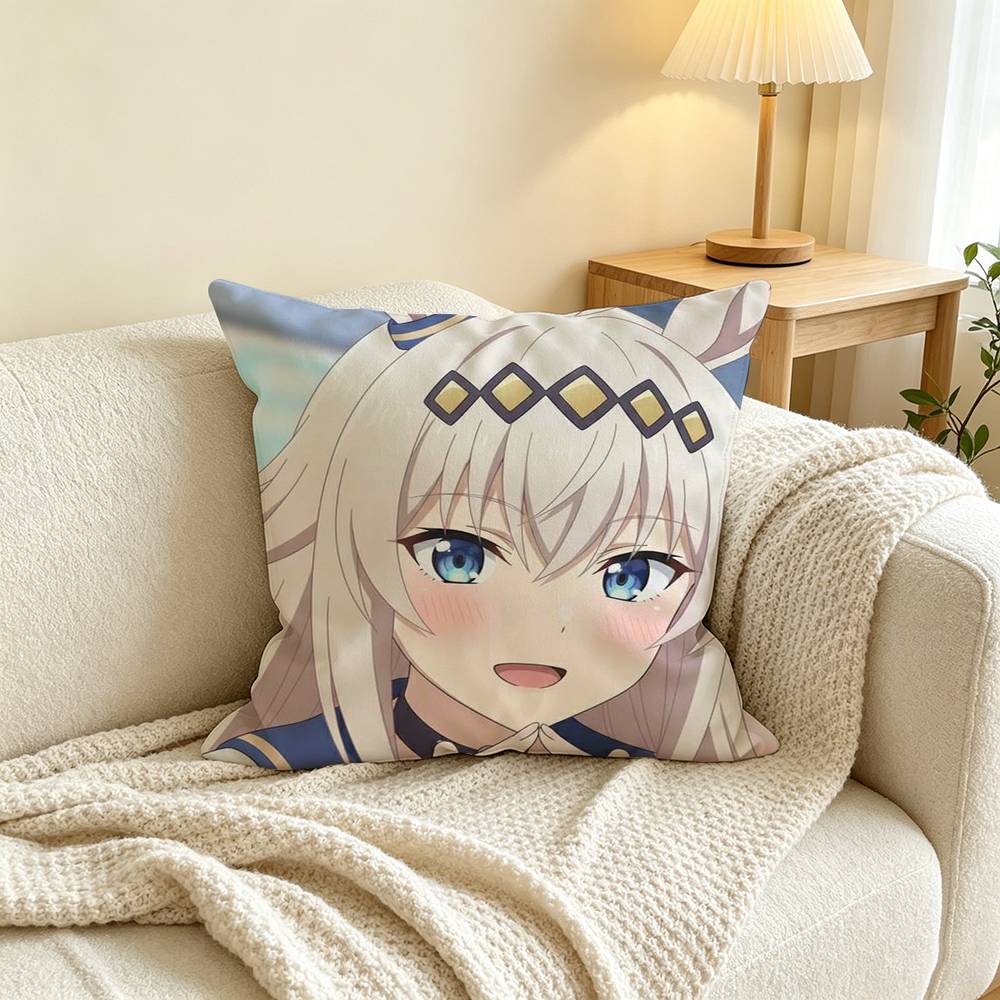 U-Umamusume P-Pretty D-Derby Square Double-Sided printed Pillow Case Bedroom Bedside Pillow Sofa Cushion Cover