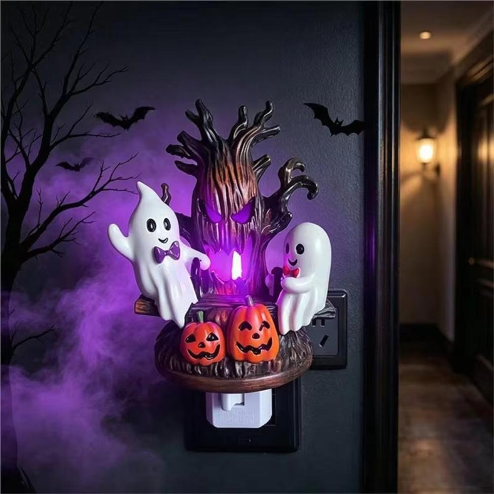Resin Animated Seesaw Ghosts Night Light Cartoon Halloween Ambient Light Entryway