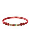 Lucky Cinnabar Red Gold Color Beads Natural Stone Beaded Bracelet for Women Bracelet Party Jewelry Bring Good Luck Gift