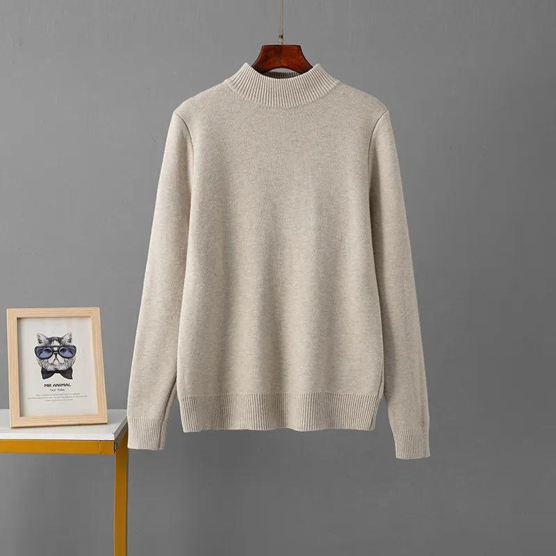 Cross-Border Autumn and Winter New Foreign Trade Half-high Collar Wool Fleece-lined Top Thick