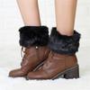 Solid Color Faux Fur Leg Warmers Thick Warm Foot Sleeve Y2k Style Fuzzy Foot Covers  Boot Toppers