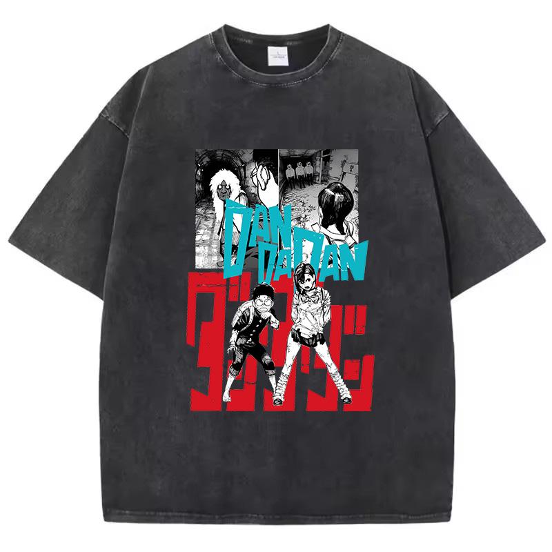 Baumwolle Gewaschen Dandadan Okarun T-Shirt Herren Japanischer Anime T-Shirt Cartoon Hohe Qualität T-Shirt Ästhetisch Mode T-Shirt Männlich