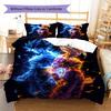 Ropa de cama con estampado de Son Goku, Juego de colcha, Funda de colcha, Funda de almohada, Regalo de cumpleaños para el hogar (1 * funda nórdica + 2 * fundas de almohada, sin núcleo)