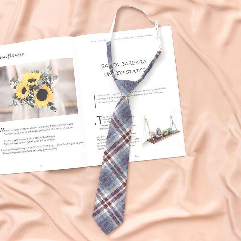 Japanese Striped Tie For Women And Men Polyester School Uniform Accessory