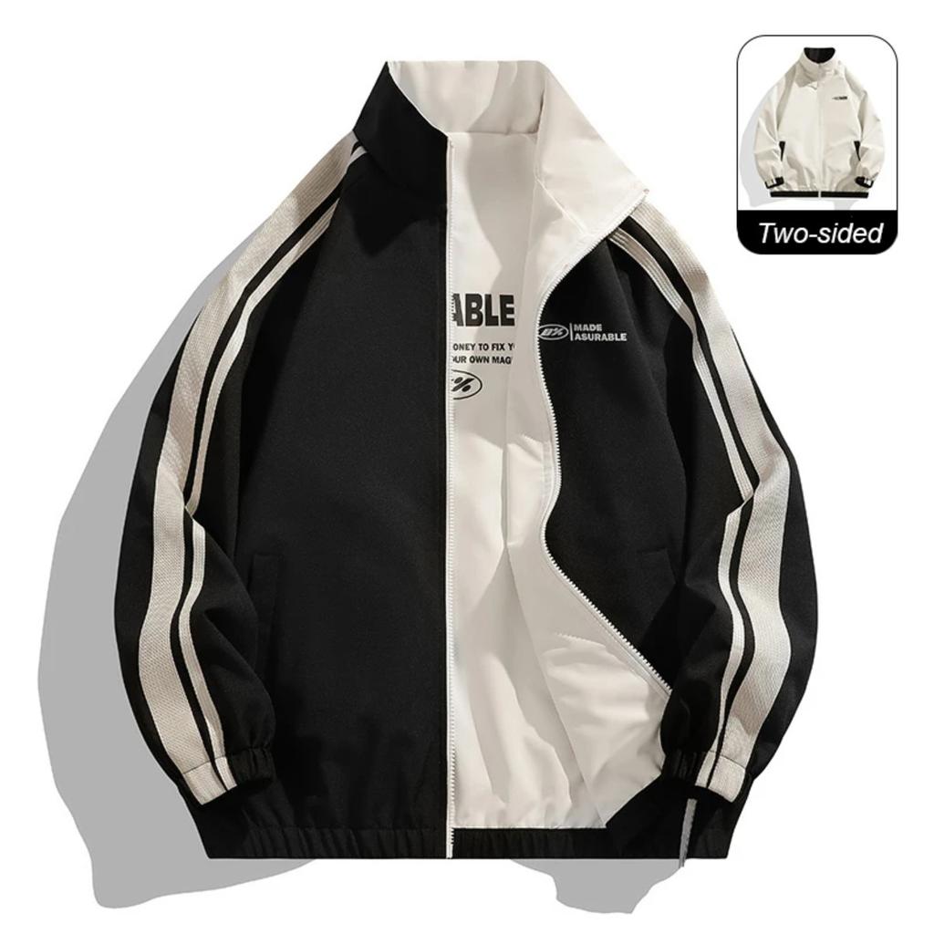 ZYLLO New Jacket Two-sided Long Sleeve Outdoor Men Coats Women Reversible Windproof Coats Splashproof Double-Sided Jackets Couple Top