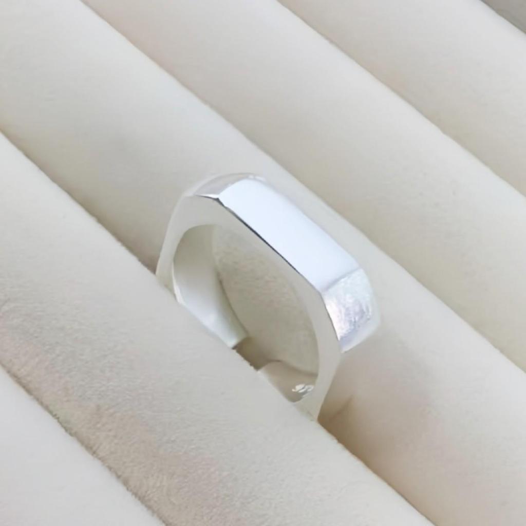 Korean Celebrity Simple Tassel Geometric Square Ring for Women
