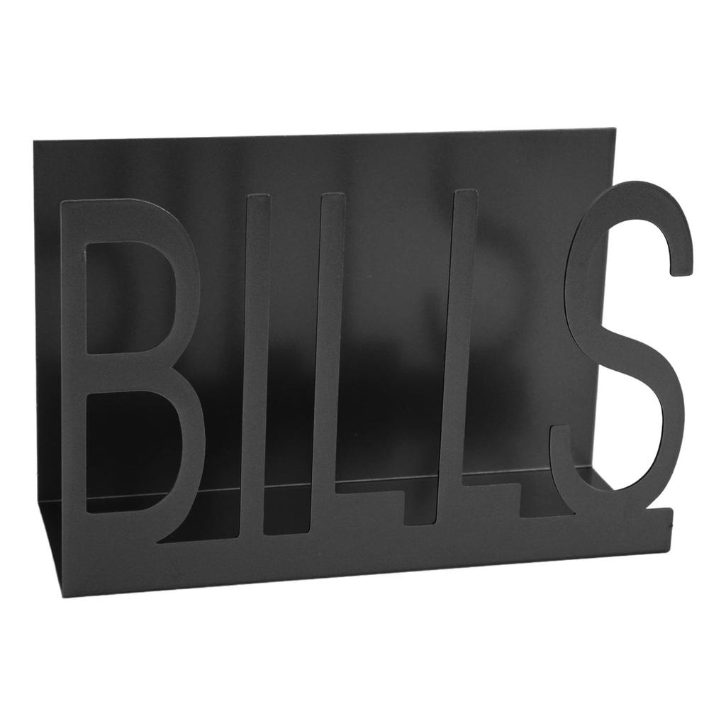 Desktop Metal Mail Holder Cutout Design Desk Letter Envelope Document Organizer with Anti Slip