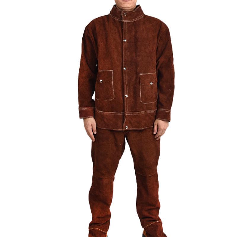 Svařovací bunda z hovězí kůže proti popálení: Ochranné pracovní oděvy z kůže a bavlny